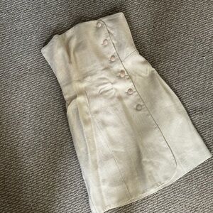 Sezane Strapless Chiara Dress in Light beige